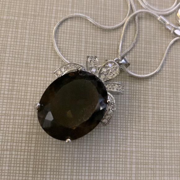 NEW Big bold beautiful Smoky Quartz pendant necklace - Picture 5 of 10